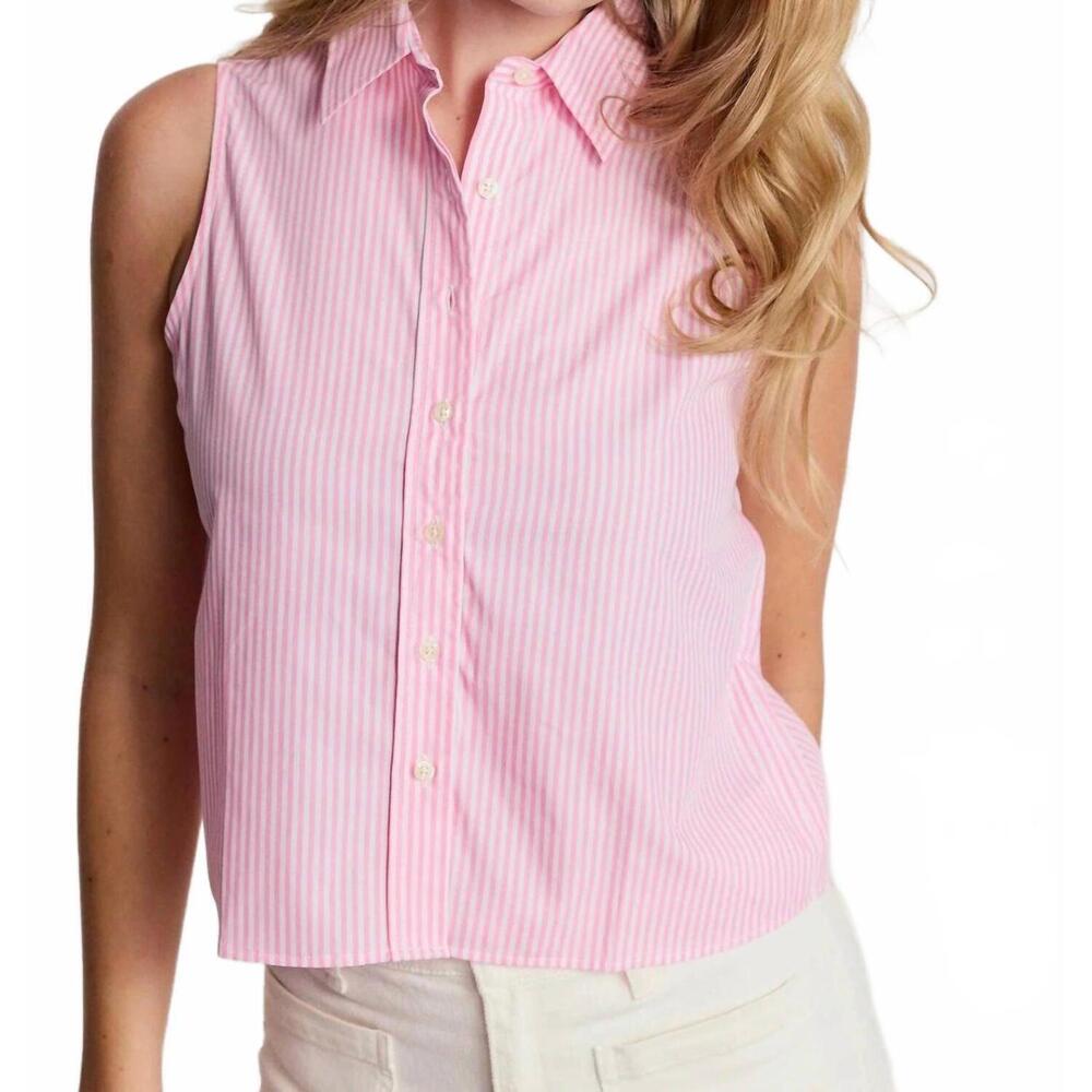 NEW THE SHIRT the boxy cropped sleeveless shirt in pink
